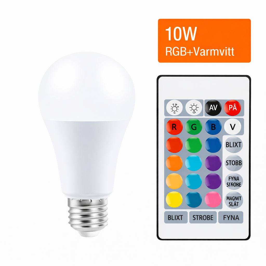 RGB LED-lampa med fjärrkontroll