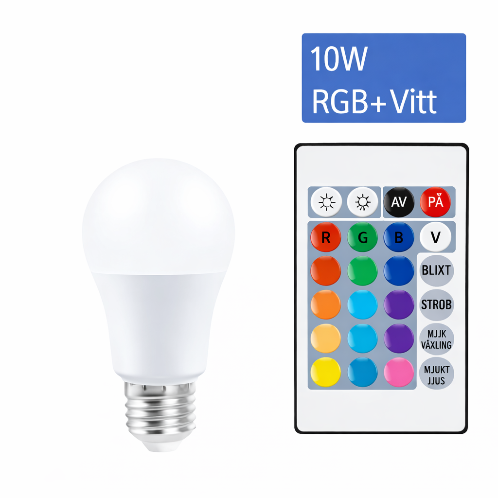 RGB LED-lampa med fjärrkontroll