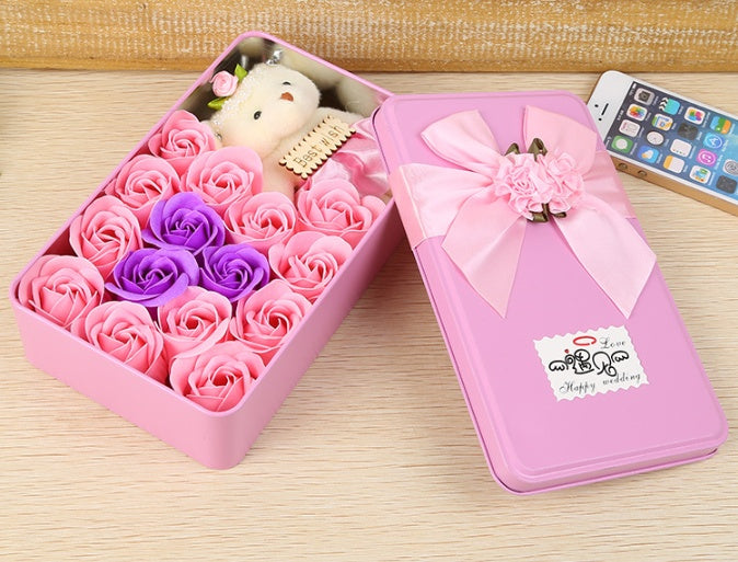 Lyxig Presentbox med Tvålrosor