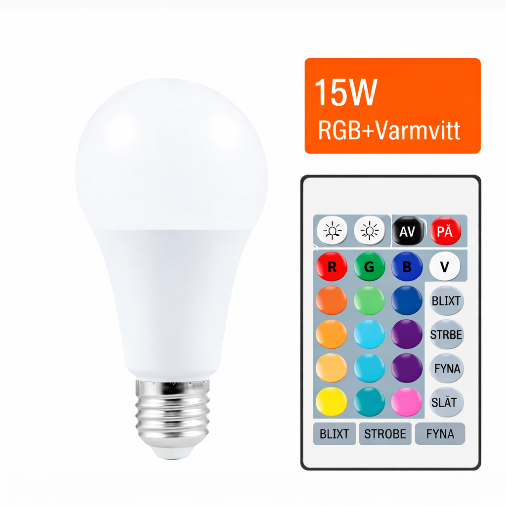 RGB LED-lampa med fjärrkontroll