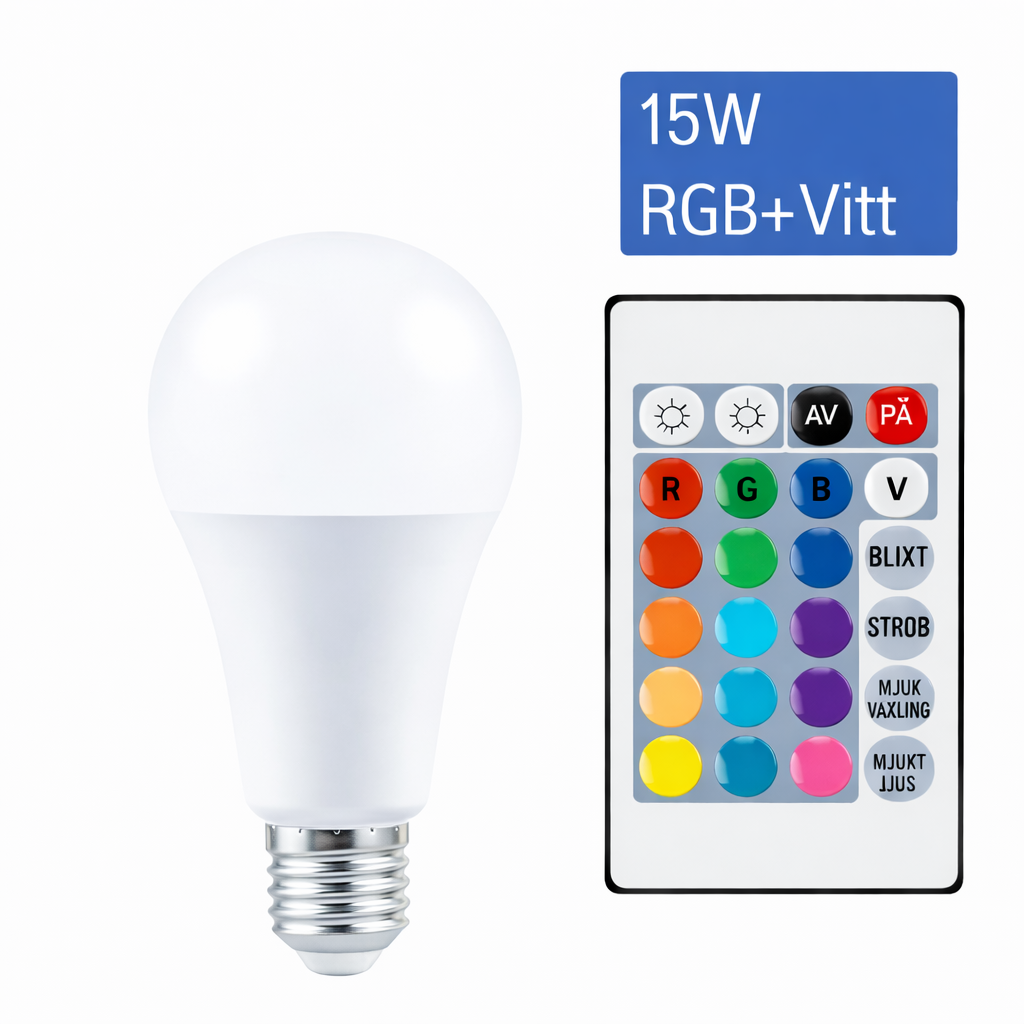 RGB LED-lampa med fjärrkontroll