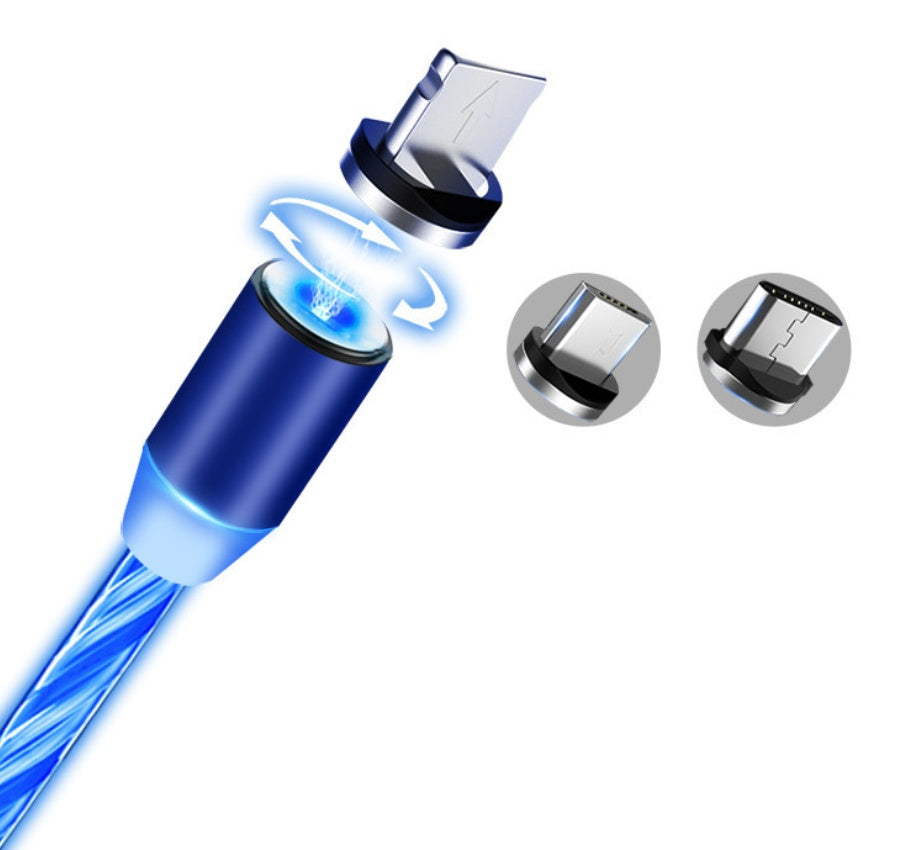 Magnetisk Laddkabel med Flytande LED-ljus – Kompatibel med iPhone, Android & Type-C