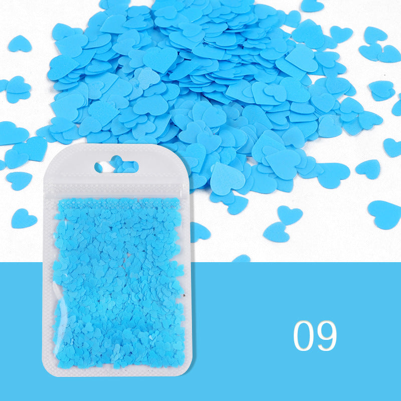 Alla hjärtans dag Nageldekoration – Fluorescerande Hjärtnagel-Paljetter