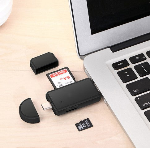 3-i-1 kortläsare – USB, Micro USB & Type-C