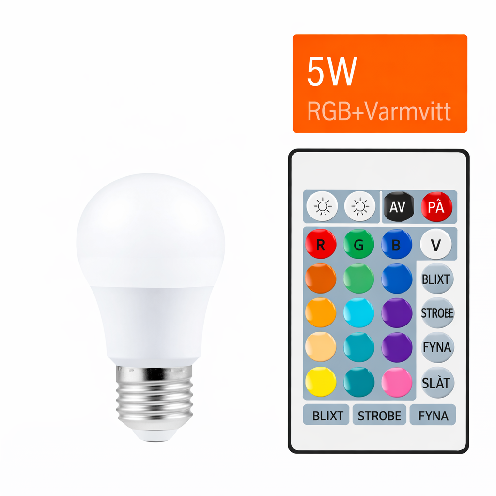 RGB LED-lampa med fjärrkontroll