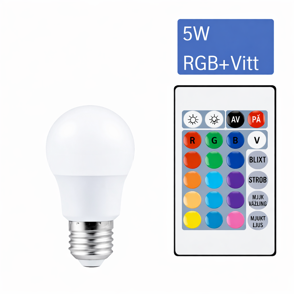 RGB LED-lampa med fjärrkontroll