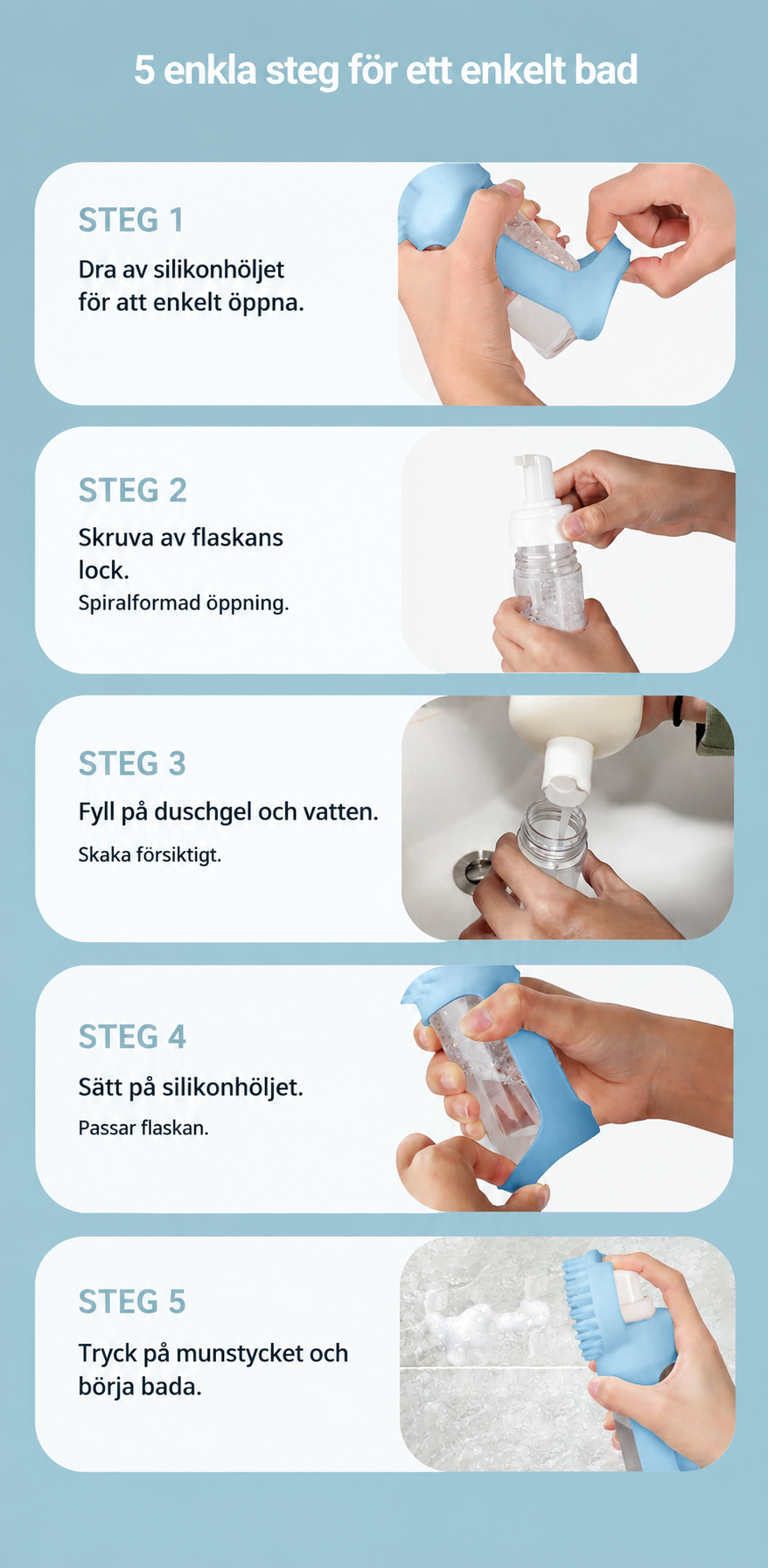 2-i-1 Silikonborste för Bad & Massage av Husdjur