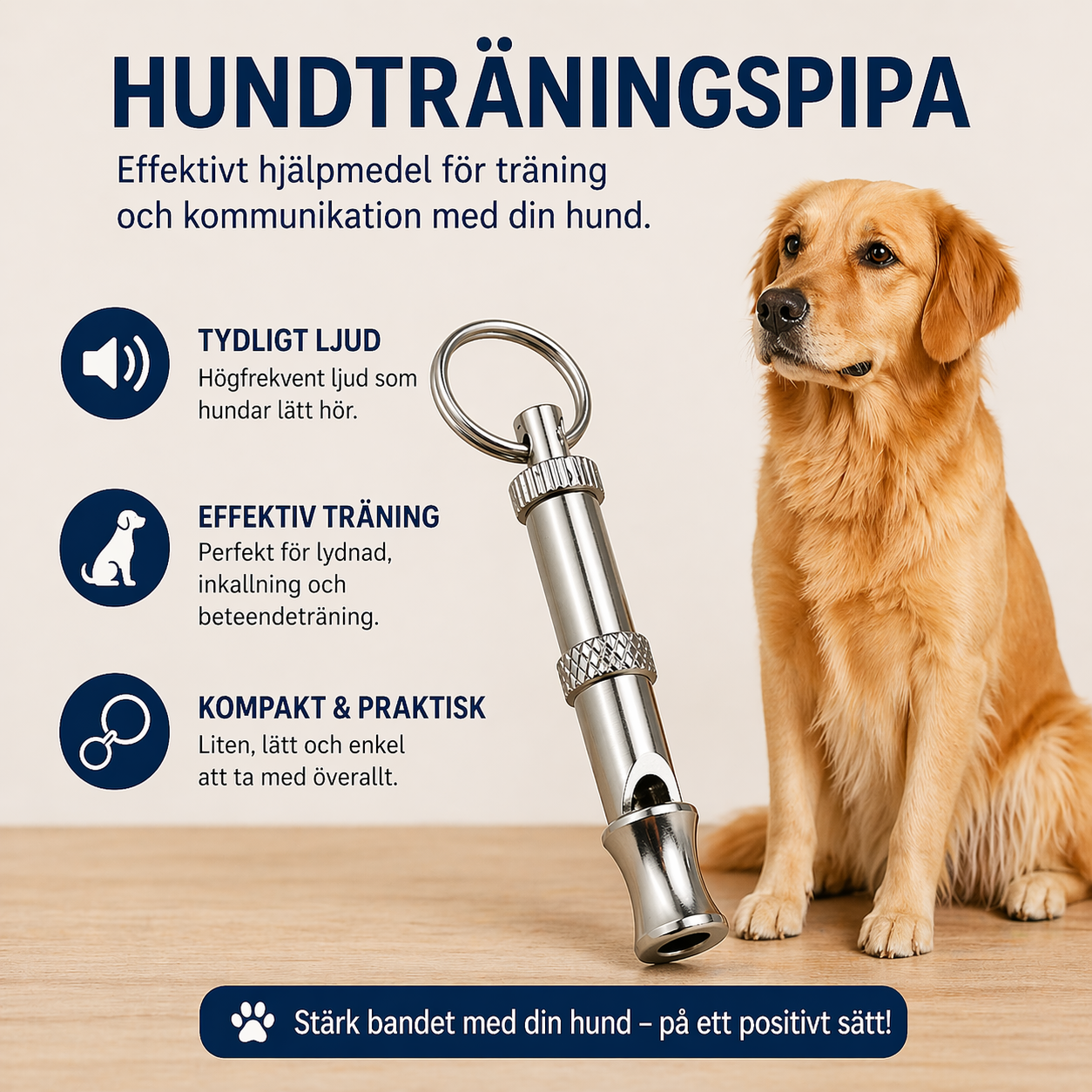 Hundvisselpipa för träning & inkallning