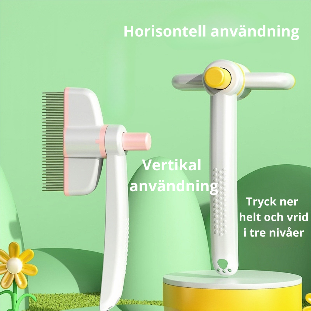Lyxig Självrengörande Groomingkam för Husdjur – Tar bort tovor, löst hår på sekunder