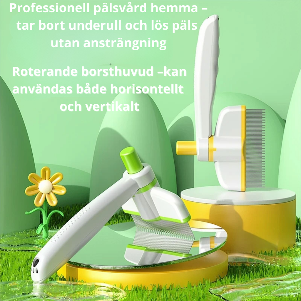 Lyxig Självrengörande Groomingkam för Husdjur – Tar bort tovor, löst hår på sekunder