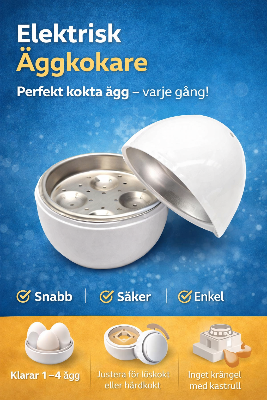 Äggkokare för Mikrovågsugn – Upp till 4 Ägg