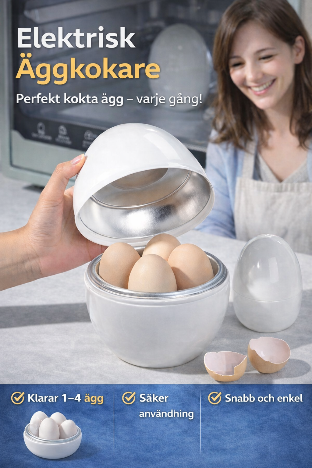 Äggkokare för Mikrovågsugn – Upp till 4 Ägg