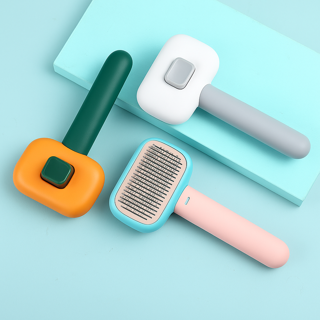 Ny premium husdjursborste för katt & hund – massageborste, tovutredare och rengöringskam i rostfritt stål