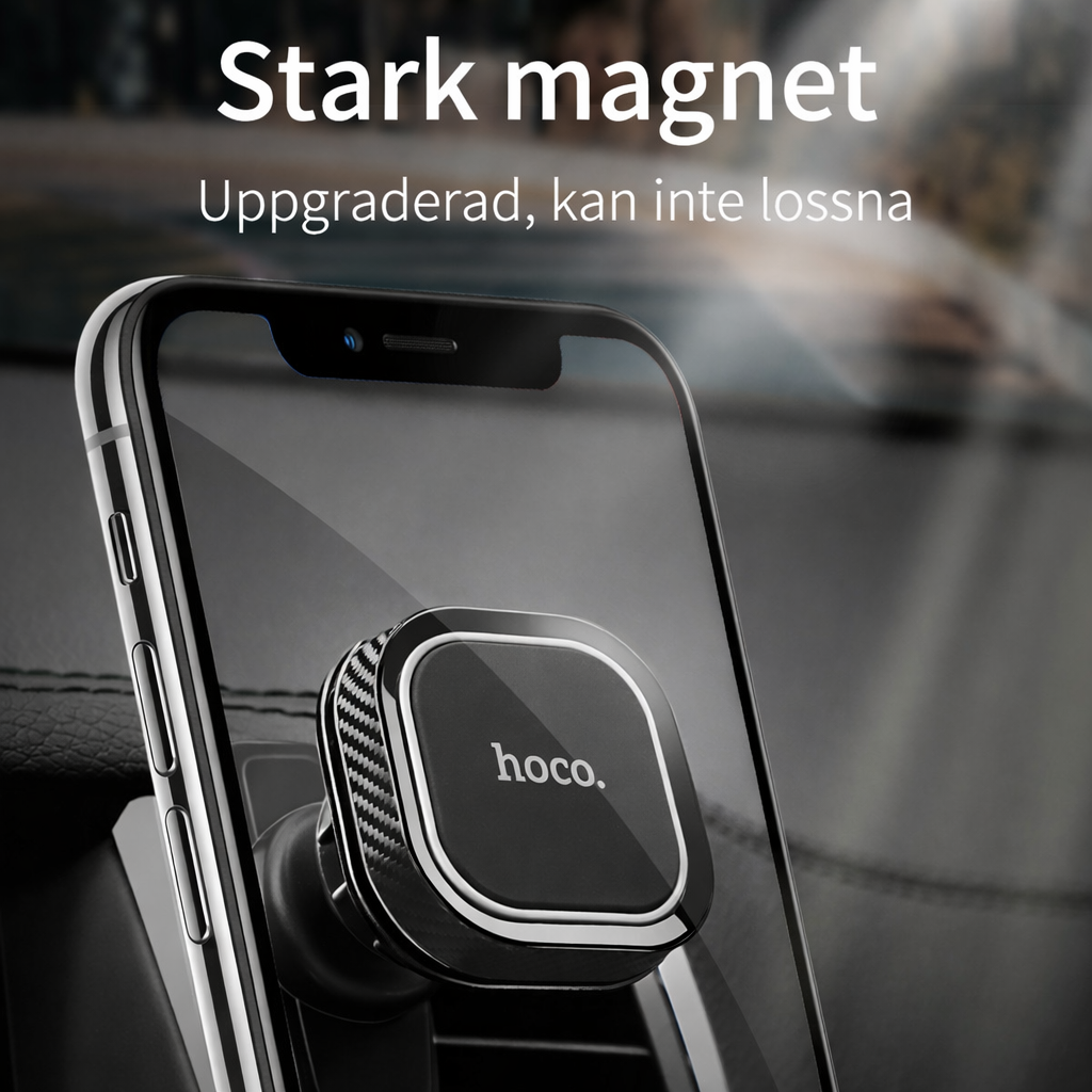 Stor magnetisk sug-/fästyta med bakkant för maximal stabilitet