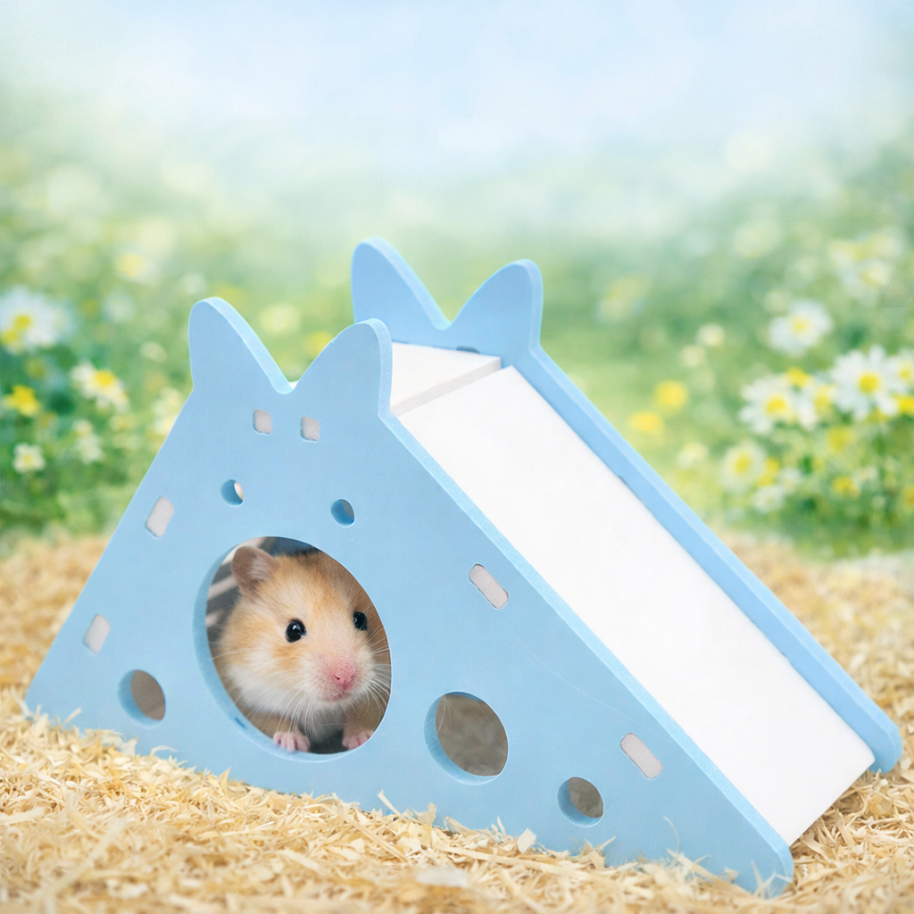 Hamsterlekstuga med rutschkana – PVC-monterbar leksak