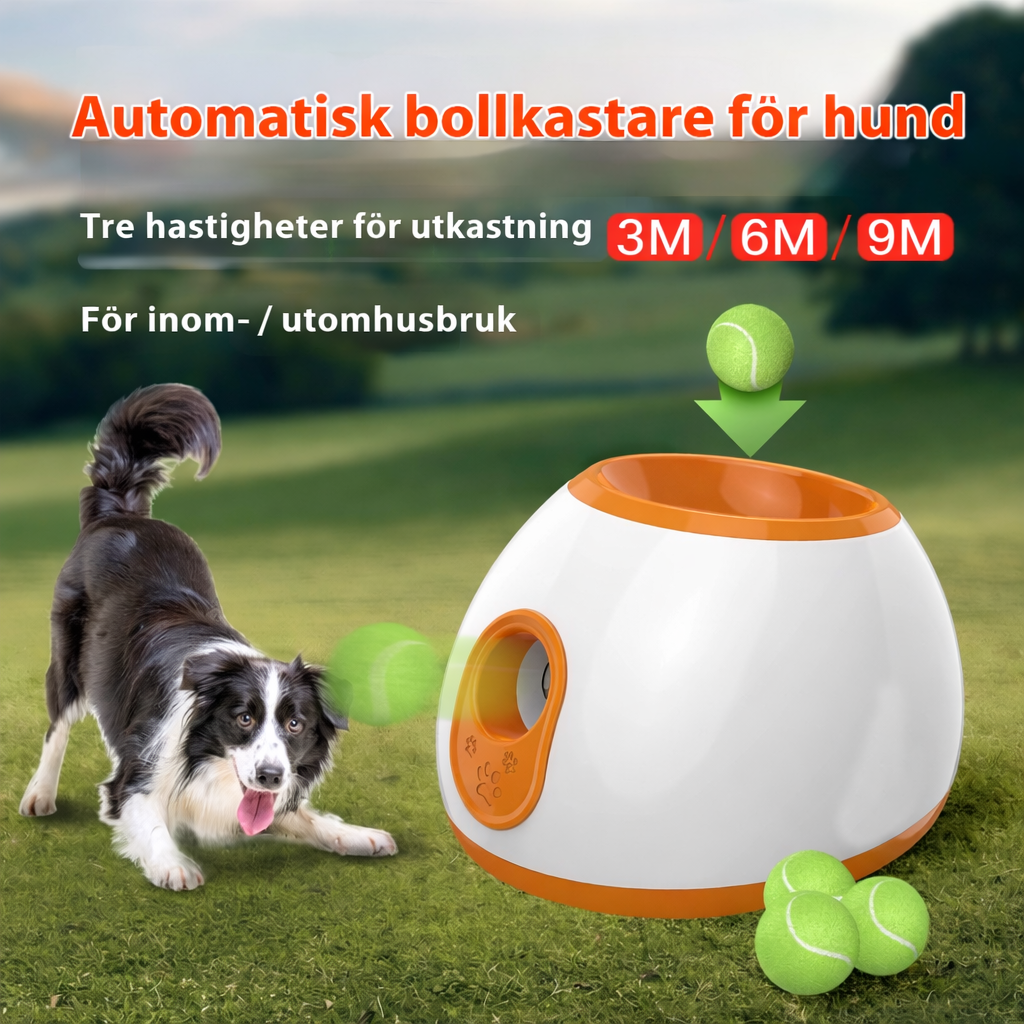 Interaktiv Bollkastare för Hund – Automatisk Tennisbollsmaskin med Justerbara Hastigheter