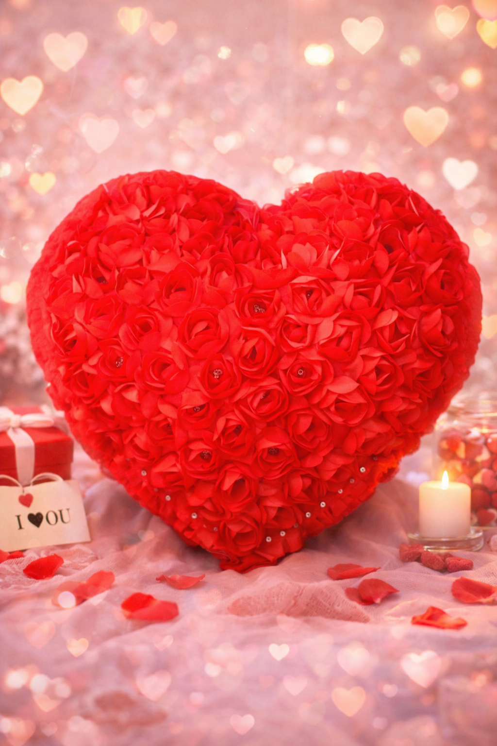 Rose Love Pillow- Rosformad Prydnadskudde