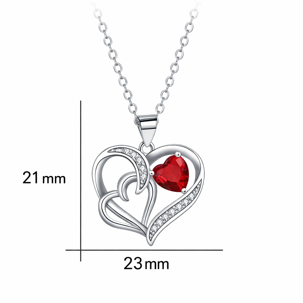 Dubbelhjärtat halsband för kvinnor – Elegant & lättmatchat smycke