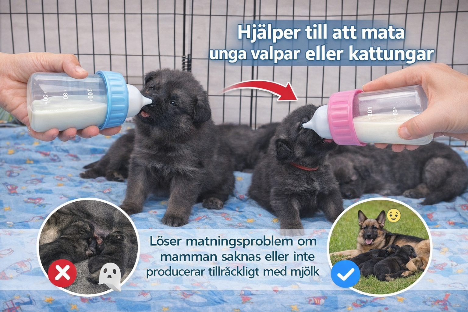 Matningsflaska för katt & hund – nappflaska för valpar och kattungar