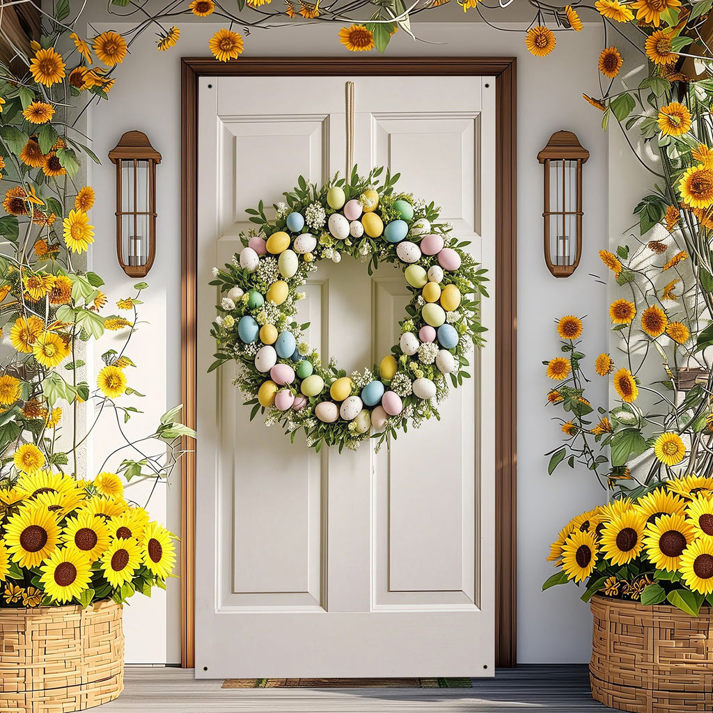 Färgglad girlang med ägg – Påskdekoration för vägg, hem och dörrkarm