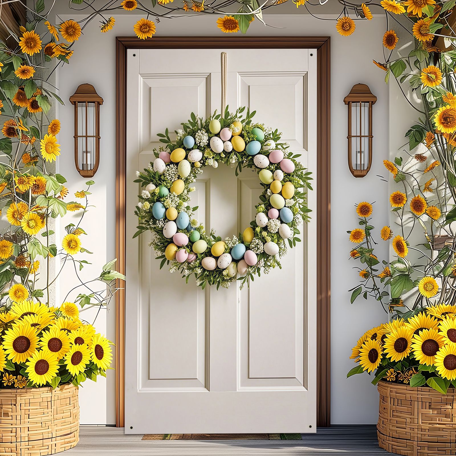 Färgglad girlang med ägg – Påskdekoration för vägg, hem och dörrkarm