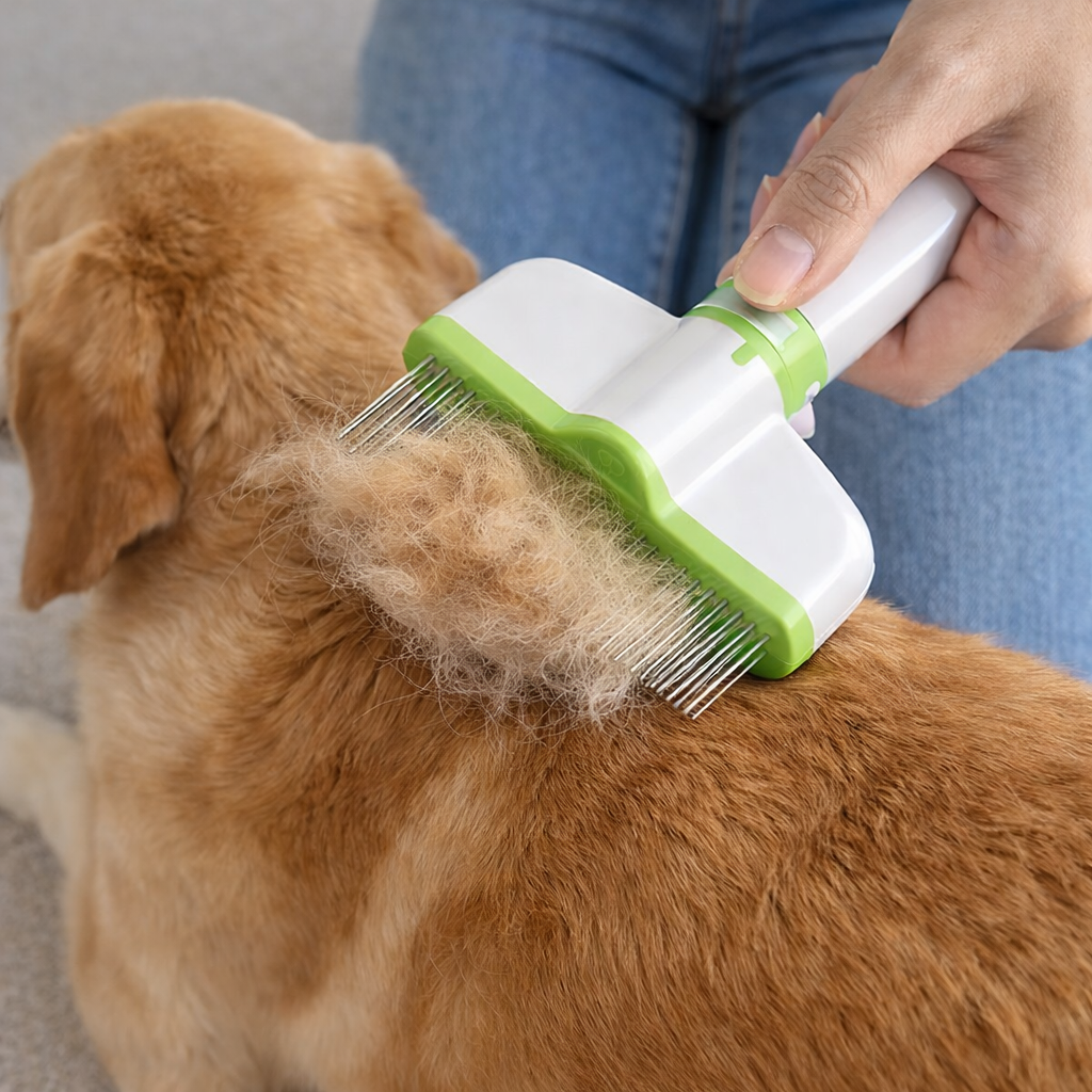 Lyxig Självrengörande Groomingkam för Husdjur – Tar bort tovor, löst hår på sekunder