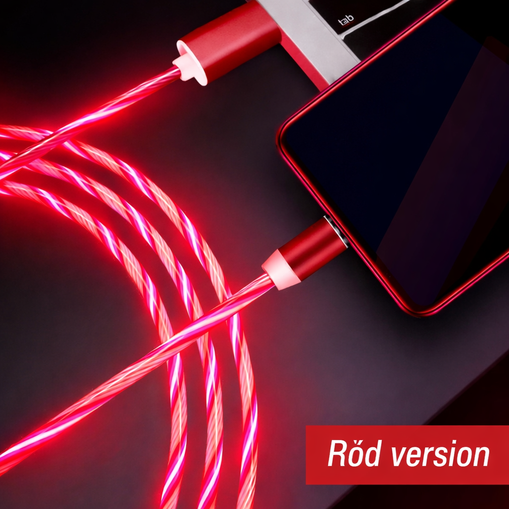 Magnetisk Laddkabel med Flytande LED-ljus – Kompatibel med iPhone, Android & Type-C