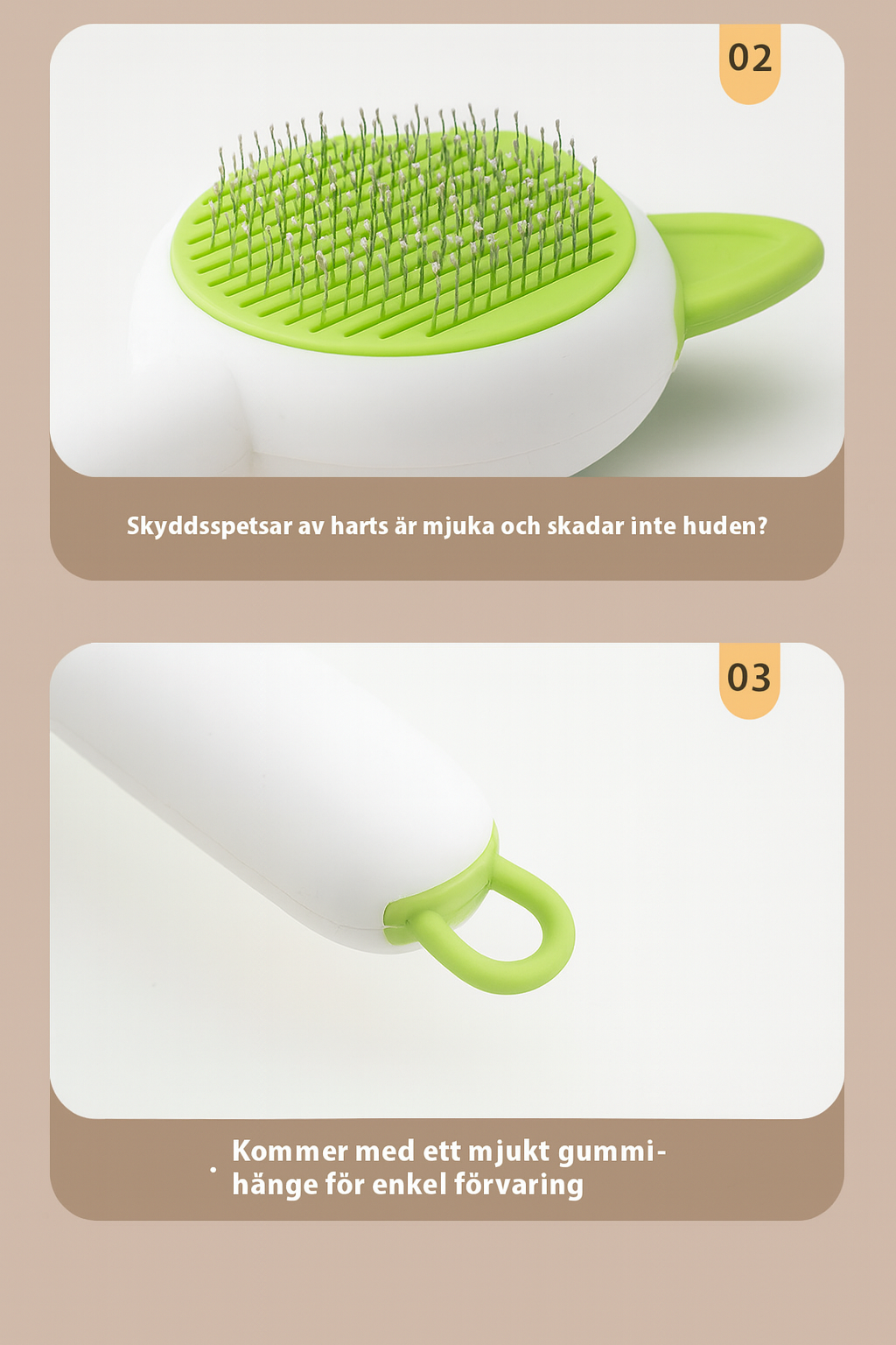 Självrengörande Pälsborste för Hund & Katt – Effektiv Pälsborttagare och Groomingkam