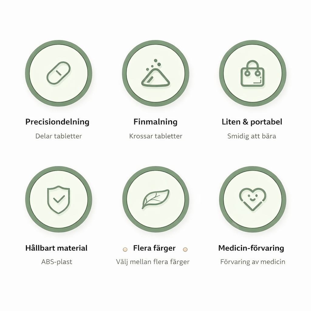 Portabel pillerkross och tablettdelare