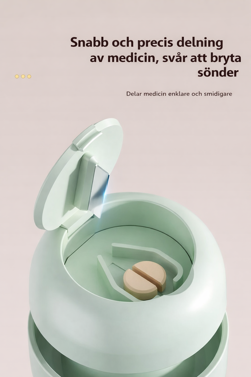 Portabel pillerkross och tablettdelare