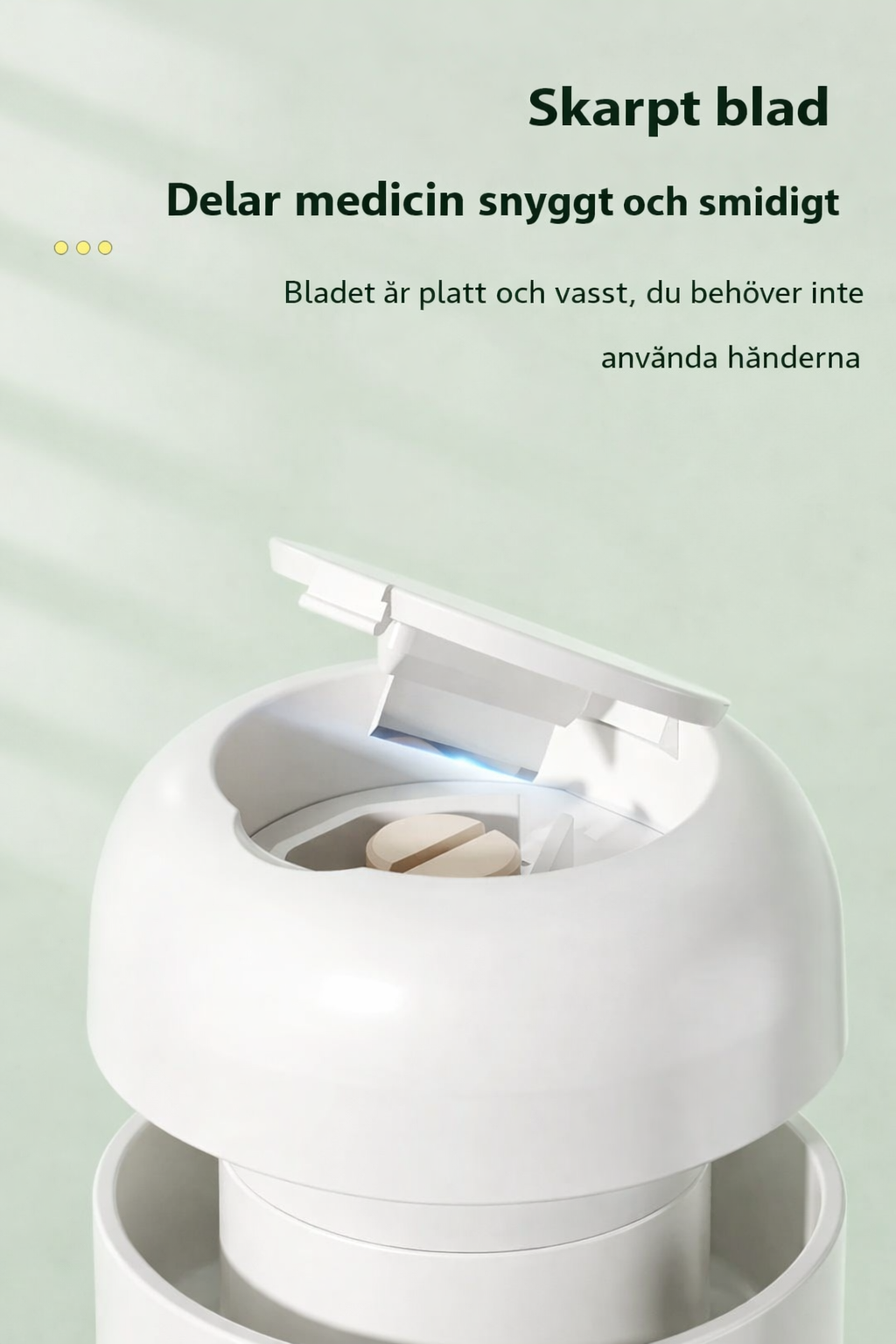 Portabel pillerkross och tablettdelare