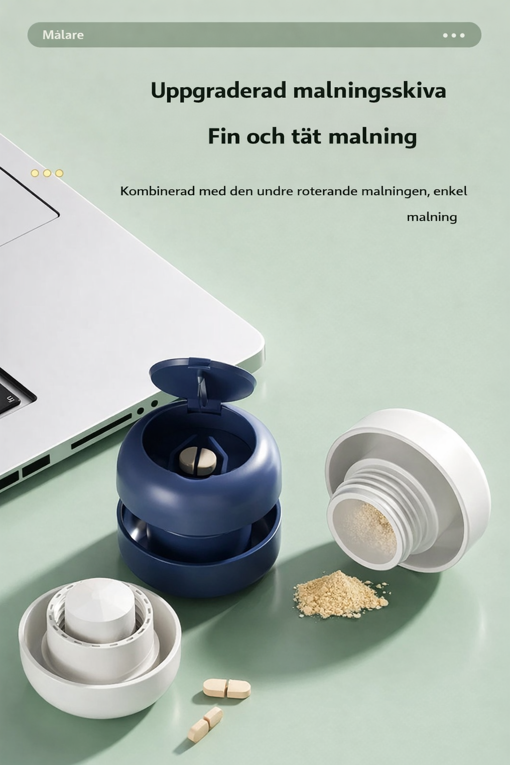 Portabel pillerkross och tablettdelare