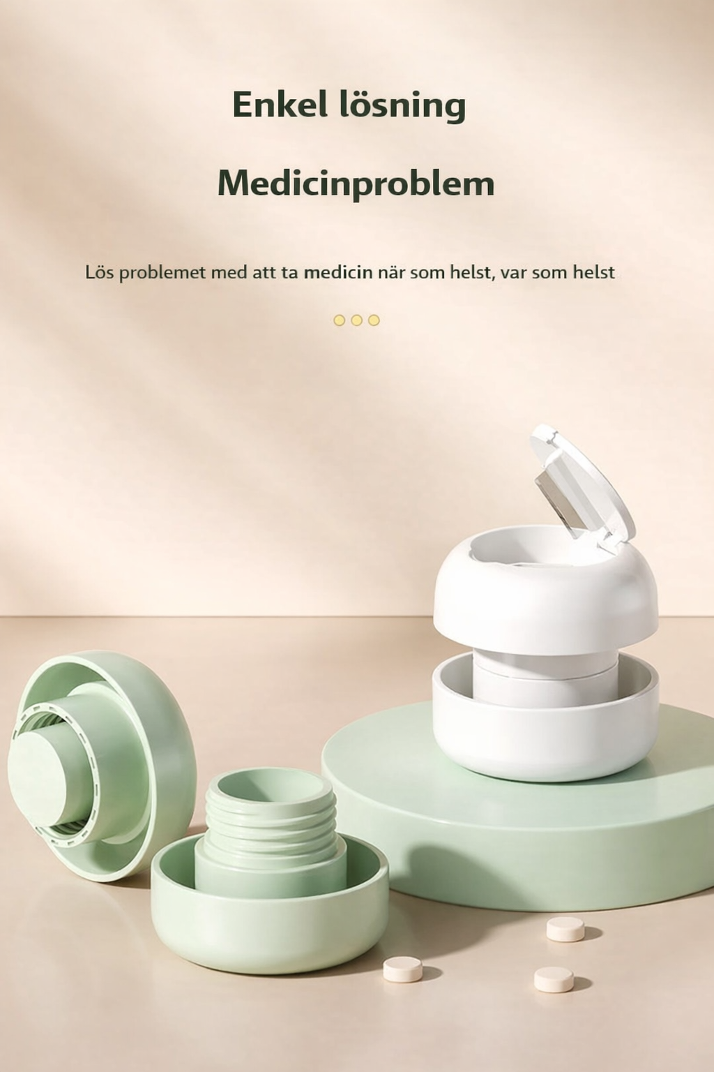 Portabel pillerkross och tablettdelare