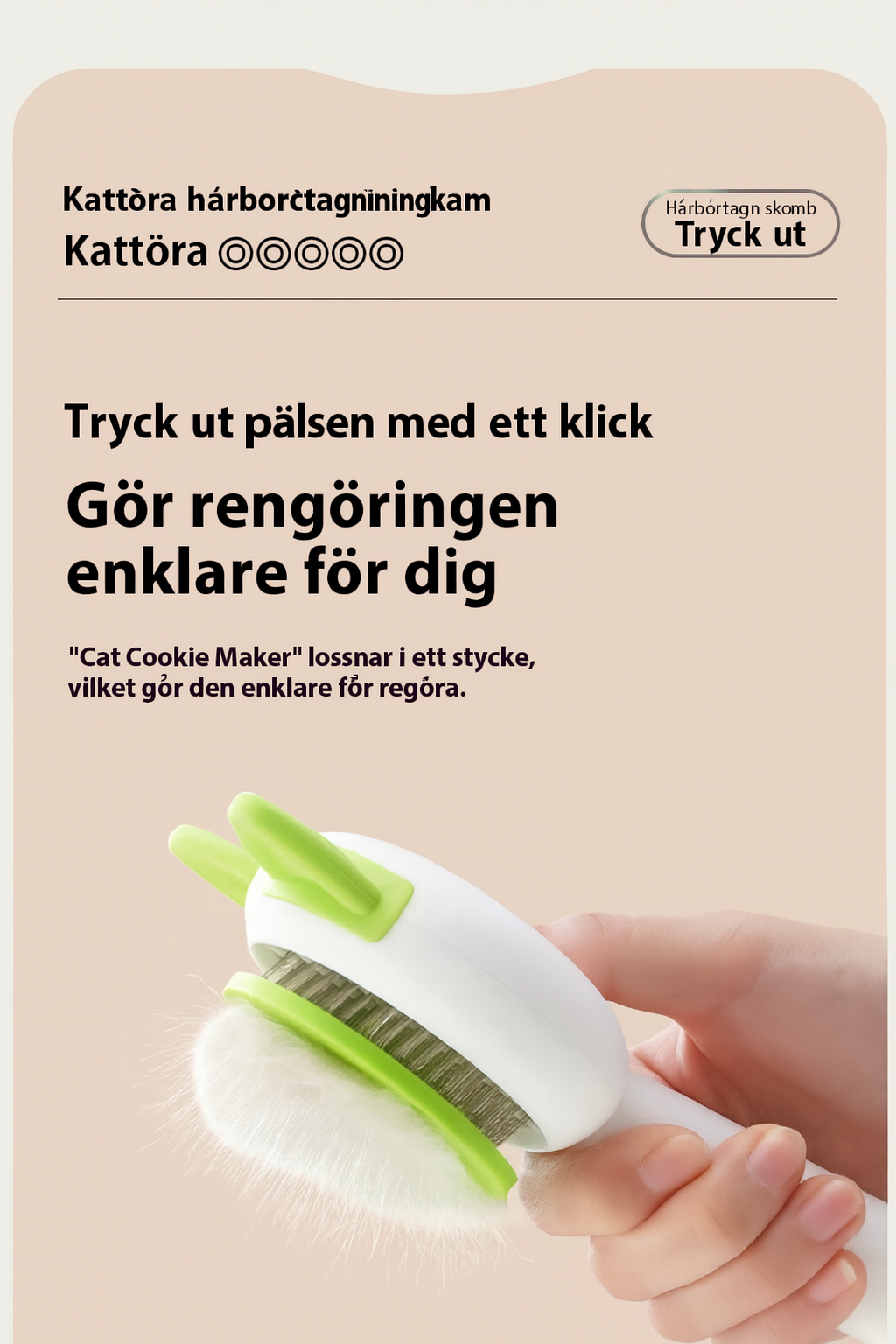 Självrengörande Pälsborste för Hund & Katt – Effektiv Pälsborttagare och Groomingkam