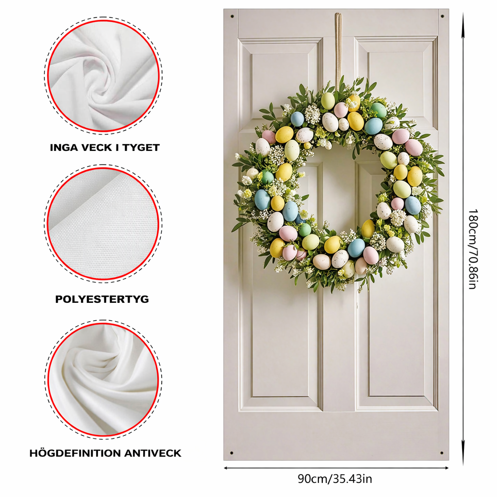 Färgglad girlang med ägg – Påskdekoration för vägg, hem och dörrkarm