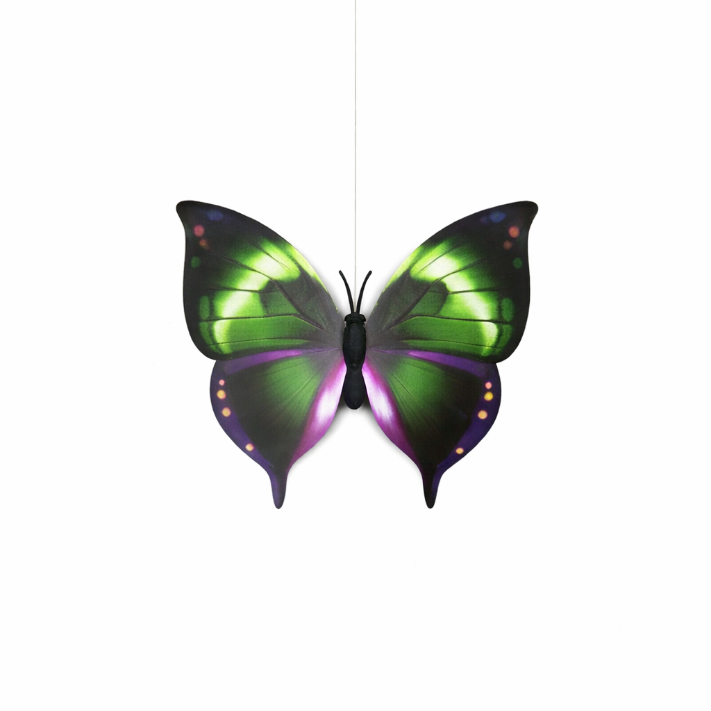 Elektrisk roterande blomma med fjäril eller fågel – batteridriven, 360°